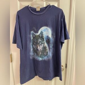 Vintage Wolf Moon Graphic T-Shirt - Size 2XL
